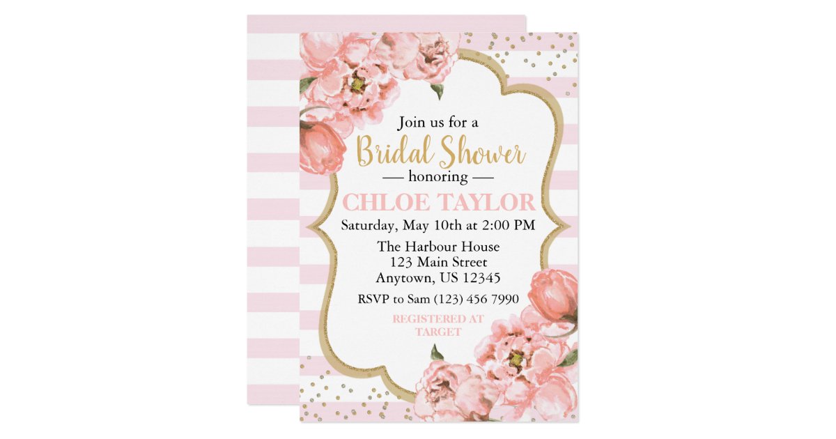 Blossoming Peonies Pink Blush & Gold Bridal Shower ...
