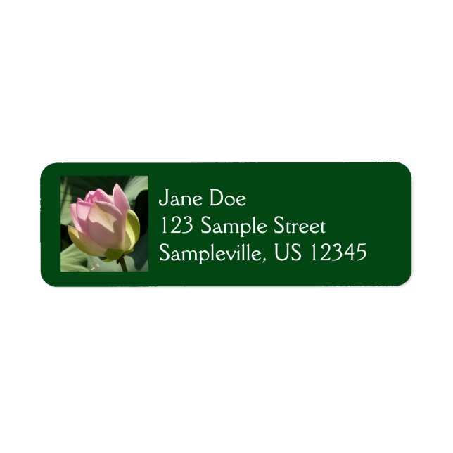 Blossoming Pink Lotus Flower Summer Label (Front)