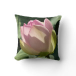 Blossoming Pink Lotus Flower Summer Throw Pillow