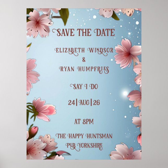 Blossoming Romance: A Full Floral Wedding Theme Poster (Front)