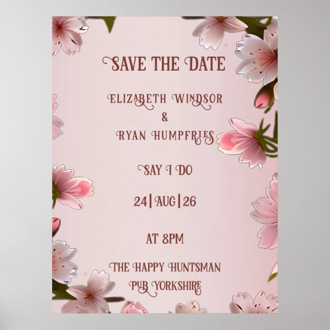 Blossoming Romance: A Full Floral Wedding Theme Poster (Front)