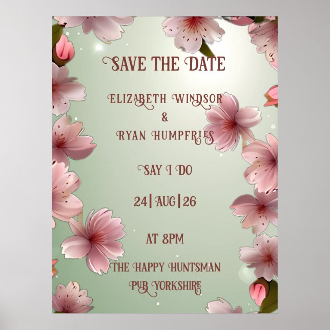 Blossoming Romance: A Full Floral Wedding Theme Poster (Front)
