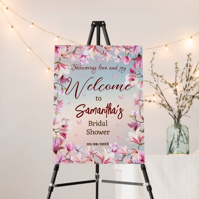 Blossoming Romance - Bridal Shower Foam Board (In Situ (Stand))