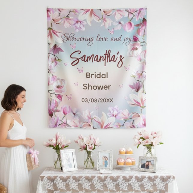 Blossoming Romance - Pink Magnolia Floral Backdrop (Creator Uploaded)