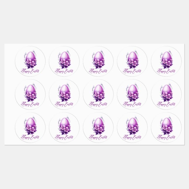 Blossoming Rose Easter Egg Labels (Sheet)