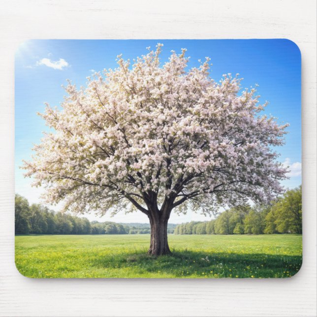 Blossoming Spring Apple Tree Mouse Pad (Front)
