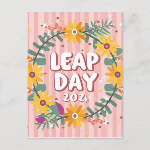 Blossoming Time Leap day A Floral Celebration  Postcard