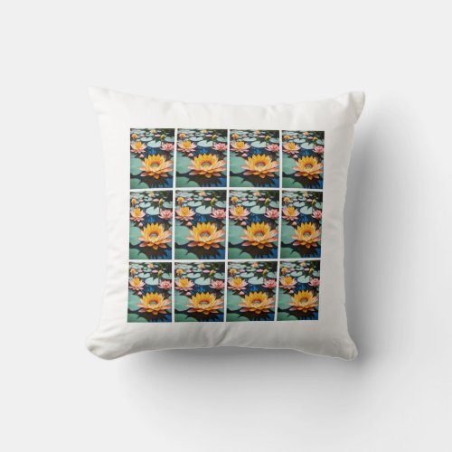 Blossoming Tranquility The Lotus Flower Throw Pillow