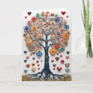 Blossoming Tree and Hearts Card