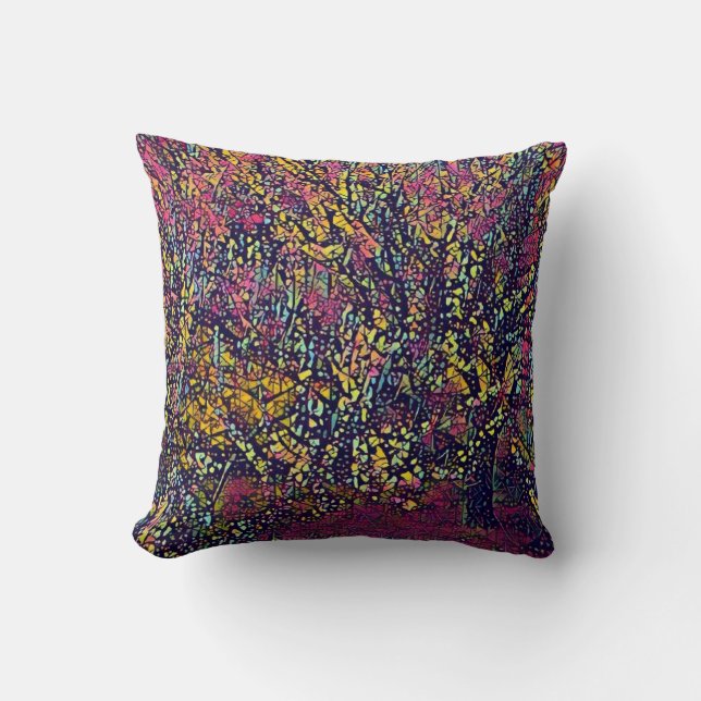 Blossoming Tree Stylized Throw Pillow (Front)