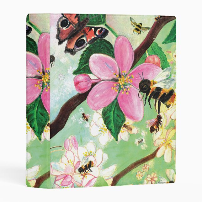 Blossoming Tree with Bees  Mini Binder (Front/Spine)