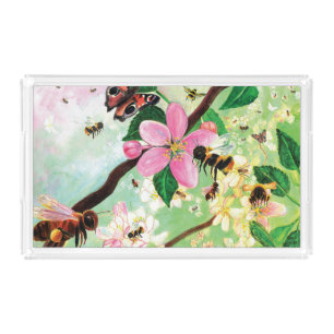 Blossoming Trees for Bees and Other Pollinators Acrylic Tray