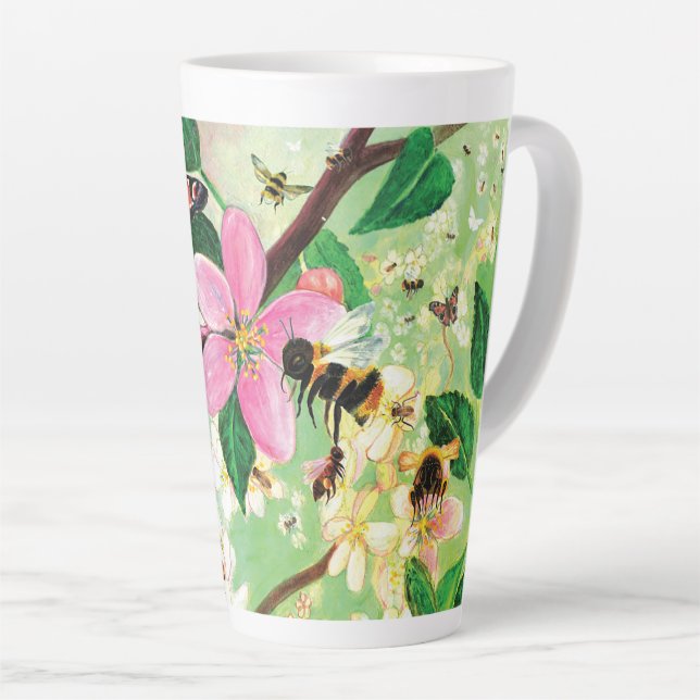 Blossoming Trees for Bees and Other Pollinators  Latte Mug (Right Angle)