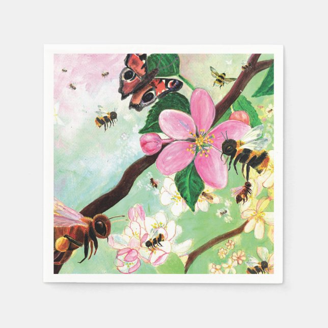 Blossoming Trees for Bees and Other Pollinators  Napkins (Front)