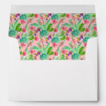 Blossoming Watercolor Succulents Pattern Envelope