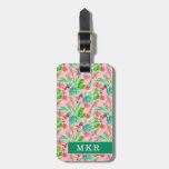 Blossoming Watercolor Succulents Pattern Luggage Tag