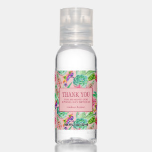 Blossoming Watercolor Succulents - Thank You Hand Sanitizer