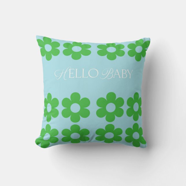 Blossoming Welcomes: Hello Baby Cushion (Front)