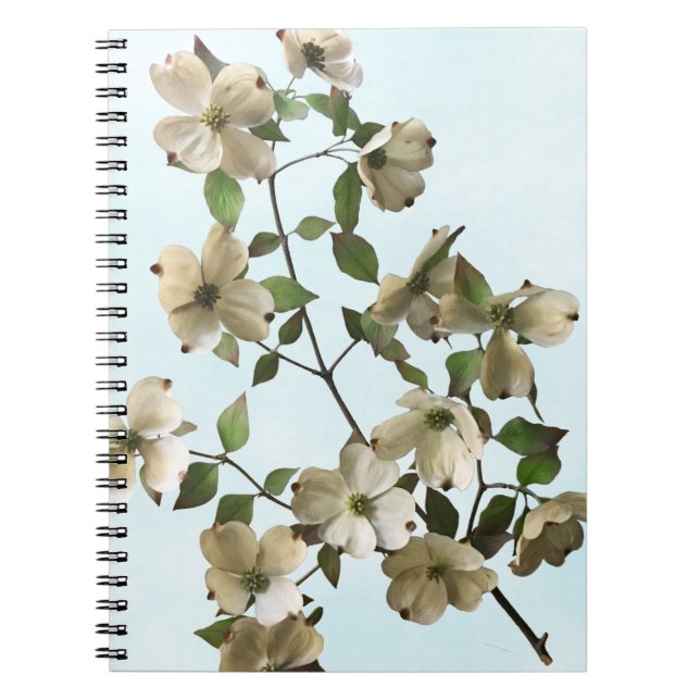 Blossoming White Dogwood Flowers Notebook (Front)