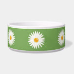 Blossoming White Floral Daisy Flowers On Green Bowl<br><div class="desc">Floral design featuring Destei's illustration of blooming white daisy flowers on a green background color. Cute design for pets named Daisy,  for example.</div>