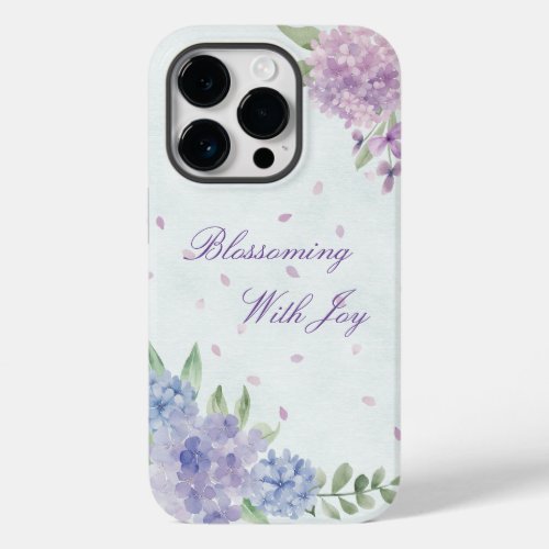 Blossoming with joy blue_purple flowers Case_Mate iPhone 14 pro case