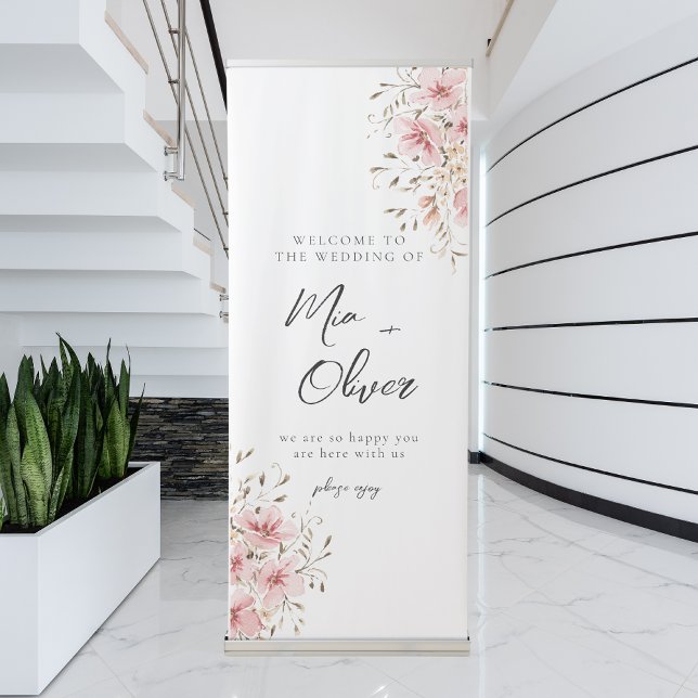 Blossoming with Romance Custom Wedding Retractable Banner (Creator Uploaded)