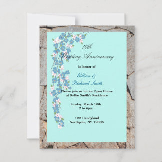 Blossoms 50th Wedding Anniversary Invitation