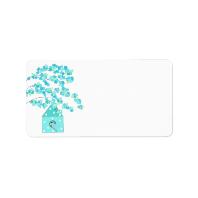 Blossoms and Birdhouse Label (Front)