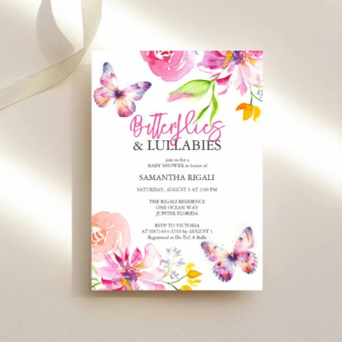 Blossoms and Butterflies Garden Baby Shower Invitation