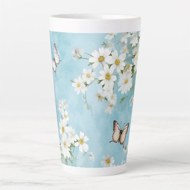 Blossoms and Butterflies Latte Mug (Front)