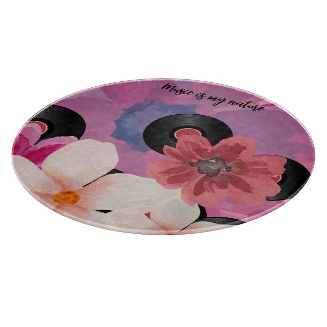 Blossoms and Vinyl  Cutting Board (Corner)