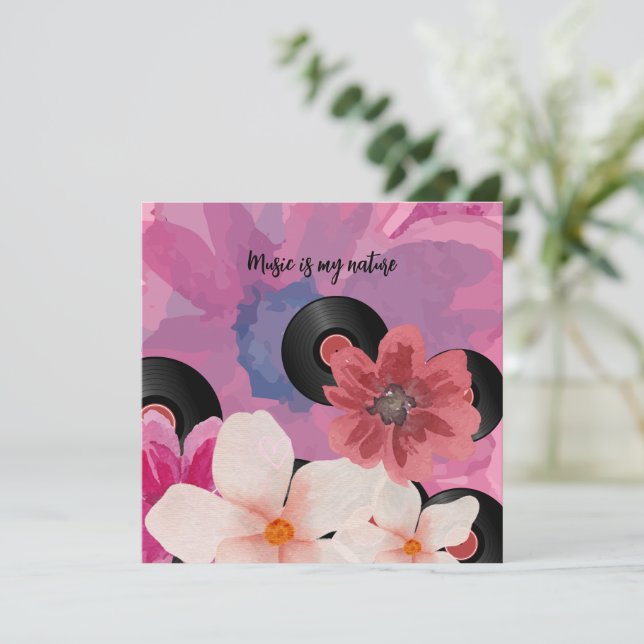 Blossoms and Vinyl Greeting Cards (Standing Front)