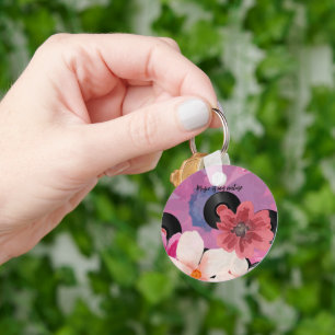 Blossoms and Vinyl  Keychain