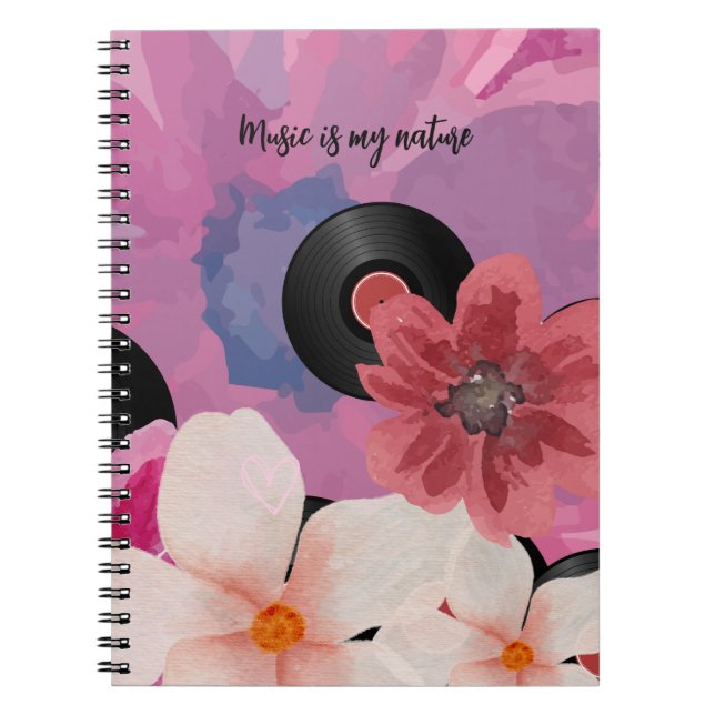 Blossoms and Vinyl  Notebook (Front)
