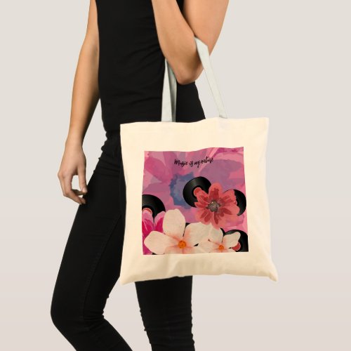 Blossoms and Vinyl  Tote Bag