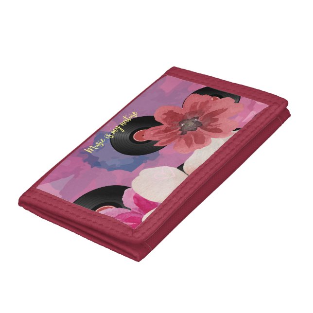 Blossoms and Vinyl  Trifold Wallet (Bottom)