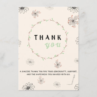 Blossoms & Blessing; elegant thank you card
