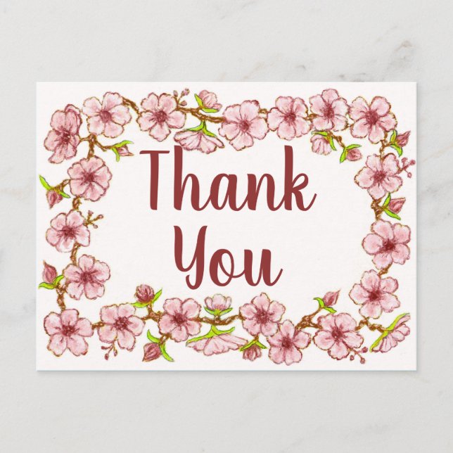 Blossoms Border~Thank You Card 2 (Front)