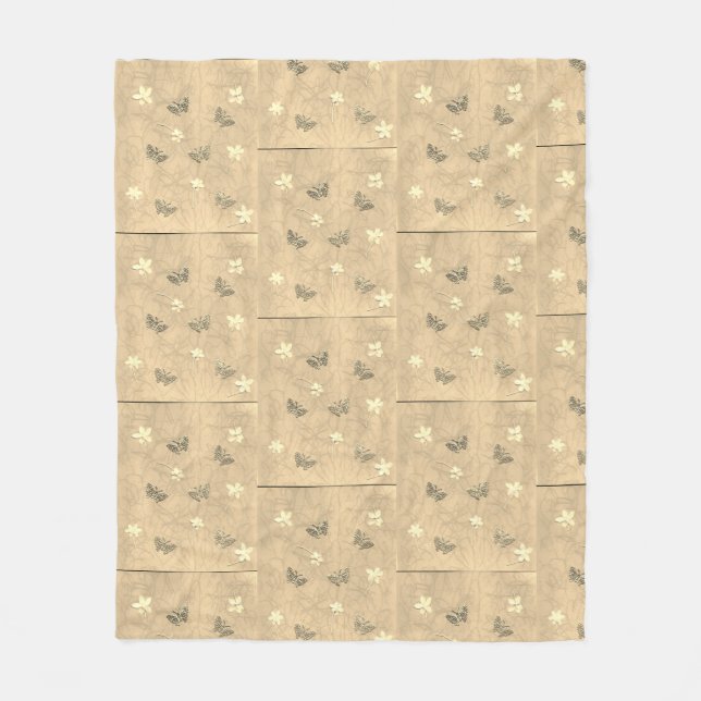 Blossoms & Butterflies Fleece Blanket (Front)