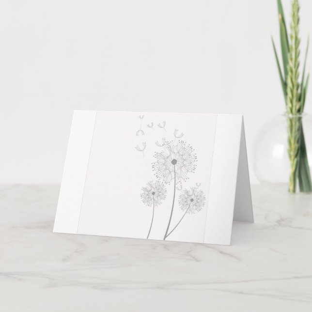 Blossoms Dandelion Flowers Peace Love Destiny Card (Front)