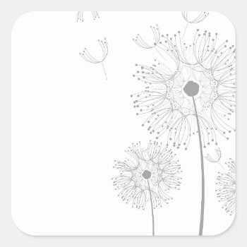 Blossoms Dandelion Flowers Peace Love Destiny Square Sticker by Honeysuckle_Sweet at Zazzle