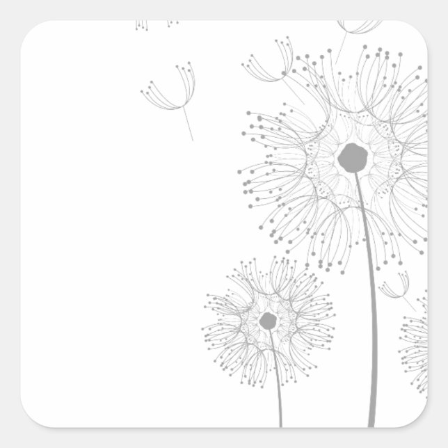 Blossoms Dandelion Flowers Peace Love Destiny Square Sticker (Front)