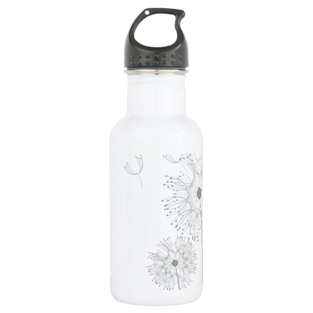 Blossoms Dandelion Flowers Peace Love Destiny Stainless Steel Water Bottle (Front)