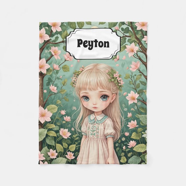 Blossom's Embrace Personalized Fleece Blanket (Front)