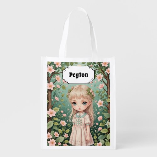 Blossoms Embrace Personalized Grocery Bag