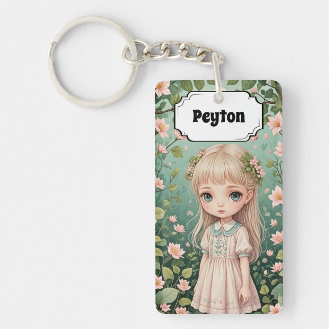 Blossom's Embrace Personalized Keychain (Front)