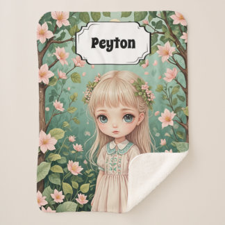 Blossom's Embrace Personalized Sherpa Blanket