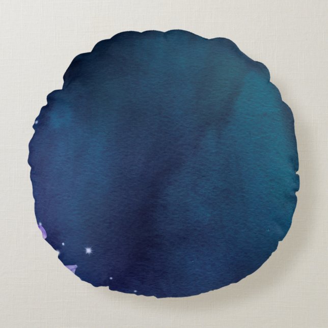 Blossoms flower paper vintage round pillow (Front)