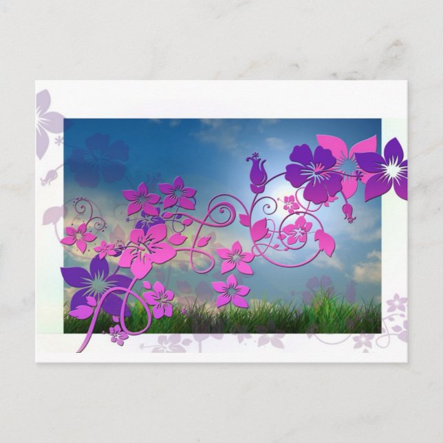 Blossoms Flowers Spring Summer Peace Love Destiny Postcard (Front)