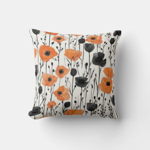 Blossoms in Abstraction Floral Abstract Collection Throw Pillow